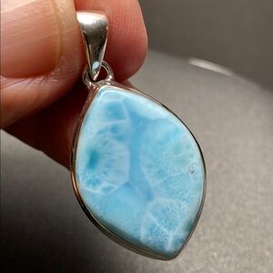 Larimar Pendant in Solid Sterling Silver 925